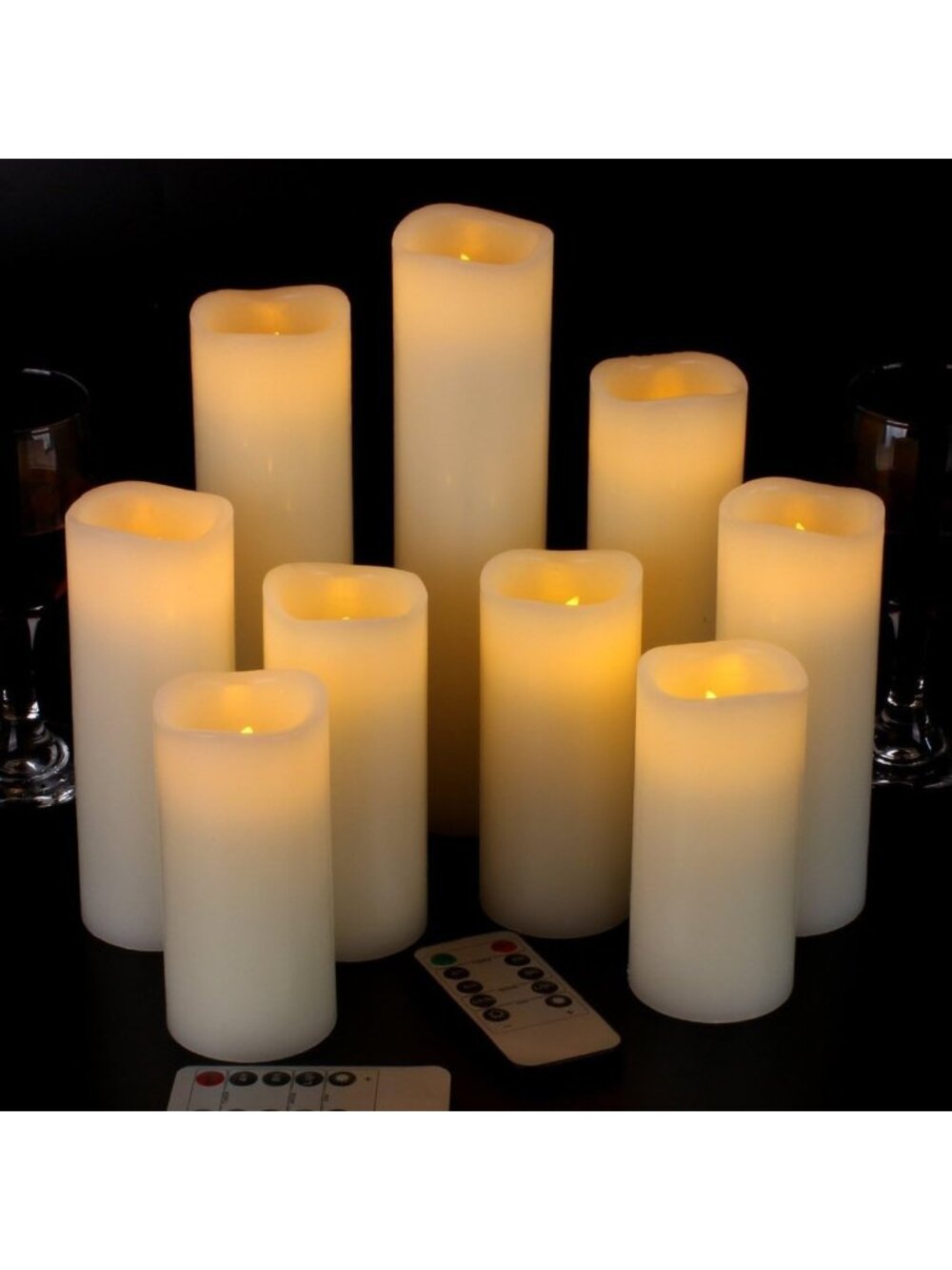 Flameless LED Pillar Candles - Real Wax, Battery Operated, Remote & Timer, Ivory